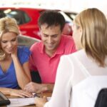 couple reading Lexus financing documents