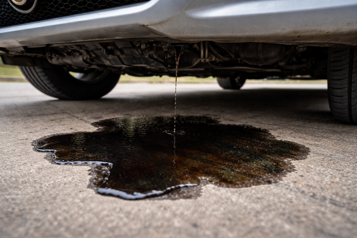 Fluid leaking under a car