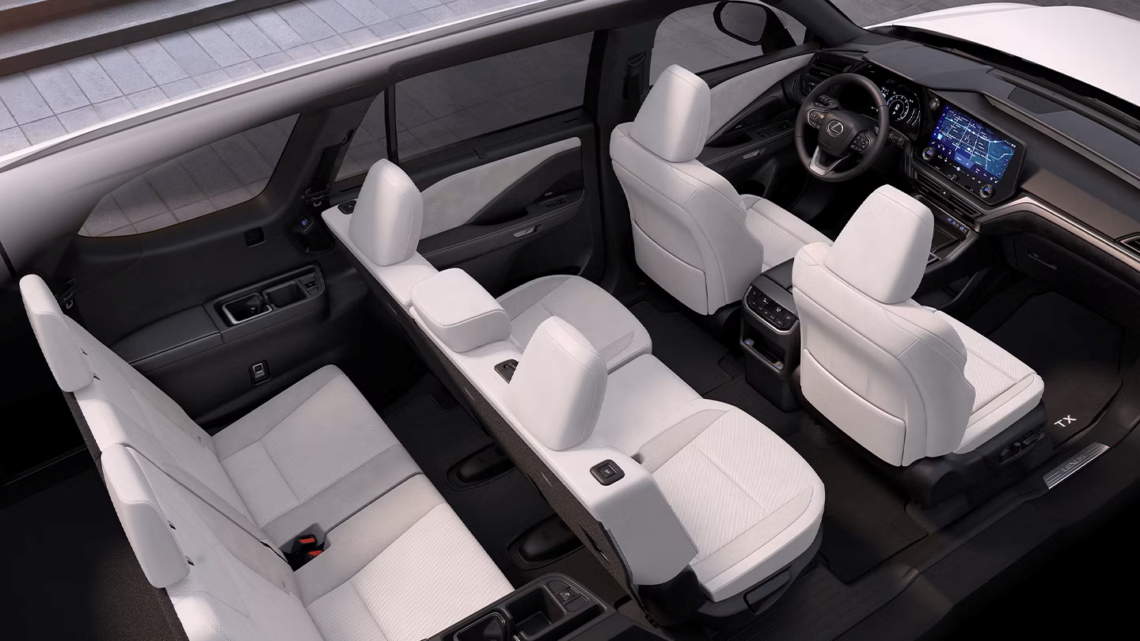 Overhead interior of the 2026 Lexus TX 350