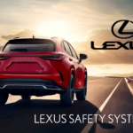 Red Lexus SUV on the road, Lexus Safety System+ image